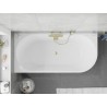 Mexen Silo freistehende Eckbadewanne links geriffelt 170 x 80 cm, weiß, Überlauf gold gebürstet - 52891708000L-55