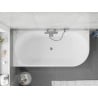 Mexen Silo freistehende Eckbadewanne links geriffelt 170 x 80 cm, weiß, Überlauf gun gray gebürstet - 52891708000L-66