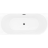 Mexen Silo freistehende Eckbadewanne, geriffelt, links 170 x 80 cm, weiß, Überlauf schwarz - 52891708000L-70