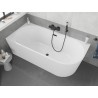 Mexen Silo freistehende Eckbadewanne, geriffelt, links 170 x 80 cm, weiß, Überlauf schwarz - 52891708000L-70