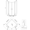 Mexen Mist L halbrunde Duschkabine schwenkbar 90 x 90 cm, transparent, schwarz - 8A33L-090-090-70-00