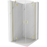 Mexen Mist Halbkreis-Duschkabine mit Flügeltür 70 x 70 cm, transparent, gold gebürstet - 8A33-070-070-55-00