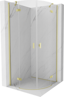 Mexen Mist Halbkreis-Duschkabine mit Flügeltür 70 x 70 cm, transparent, gold gebürstet - 8A33-070-070-55-00