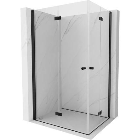 Mexen Mist-F Duo faltbare Duschkabine links 115 x 95 cm, transparent, schwarz -  8A6-115L-095P-70-00