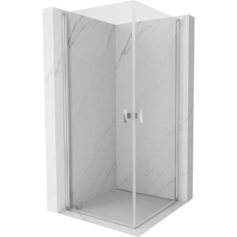 Mexen Mist-B Duo Pendeltür-Duschkabine 80 x 80 cm, transparent, Chrom - 8A2-080-080-01-00