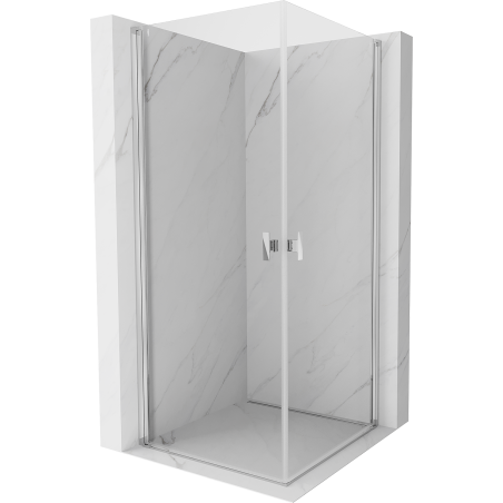 Mexen Mist-B Duo Pendeltür-Duschkabine 80 x 80 cm, transparent, Chrom - 8A2-080-080-01-00