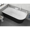 Mexen Silo freistehende Eckbadewanne links gerillt 170 x 80 cm, weiß/schwarz, Überlauf weiß - 52891708075L-20
