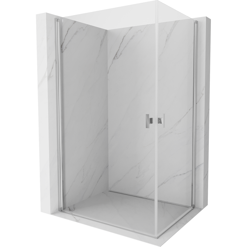 Mexen Mist-B Duo Duschkabine, schwenkbar, 90 x 80 cm, transparent, Chrom - 8A2-090-080-01-00