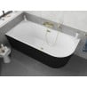 Mexen Silo freistehende Eckbadewanne links geriffelt 170 x 80 cm, weiß/schwarz, Überlauf gold - 52891708075L-50