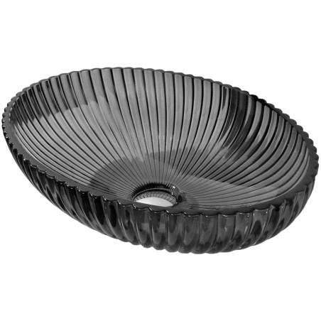 Mexen Zira Glas-Waschtisch Schüssel 53 x 35 cm, schwarz - 24175370
