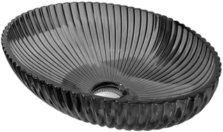 Mexen Zira Glas-Waschtisch Schüssel 53 x 35 cm, schwarz - 24175370