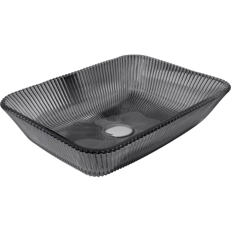 Mexen Tiva Glas-Waschtisch Aufsatzwaschbecken 46 x 33 cm, schwarz - 24184670