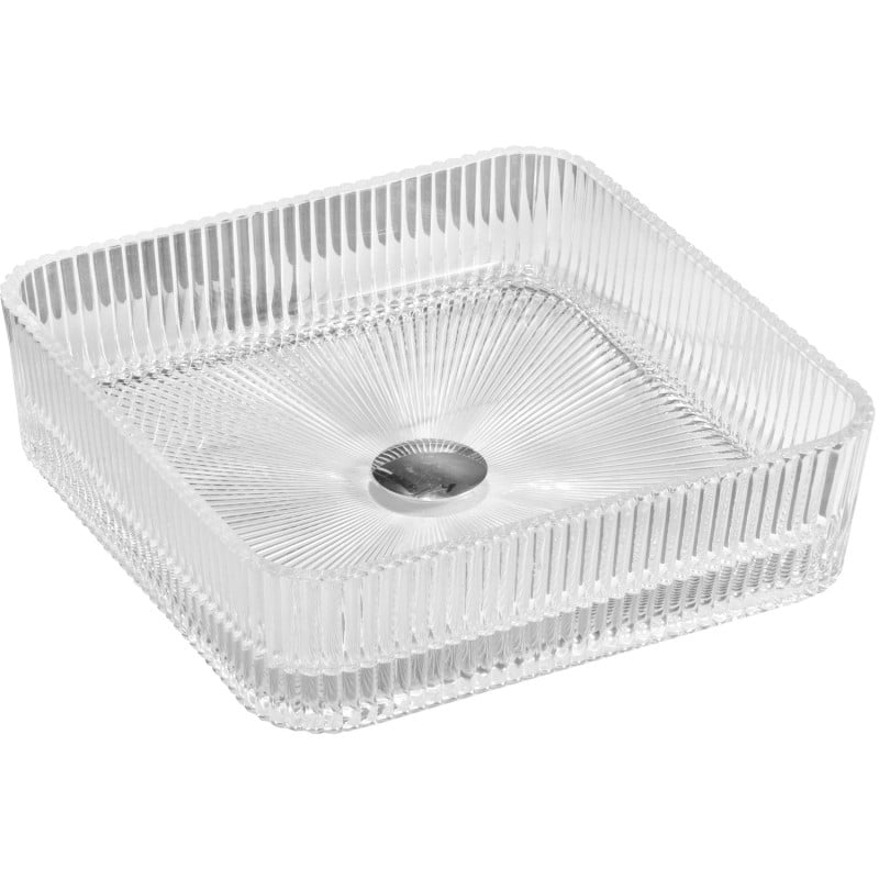 Mexen Nira Glas-Waschbecken Aufsatzwaschbecken 39 x 39 cm, transparent - 24203900