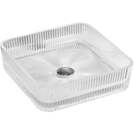 Mexen Nira Glas-Waschbecken Aufsatzwaschbecken 39 x 39 cm, transparent - 24203900