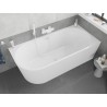 Mexen Silo Freistehende Eckbadewanne rechts geriffelt 150 x 75 cm, weiß, Überlauf weiß - 52891507500P-20