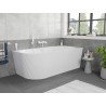 Mexen Silo Freistehende Eckbadewanne rechts geriffelt 150 x 75 cm, weiß, Überlauf weiß - 52891507500P-20