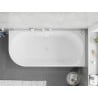 Mexen Silo Freistehende Eckbadewanne rechts geriffelt 150 x 75 cm, weiß, Überlauf weiß - 52891507500P-20