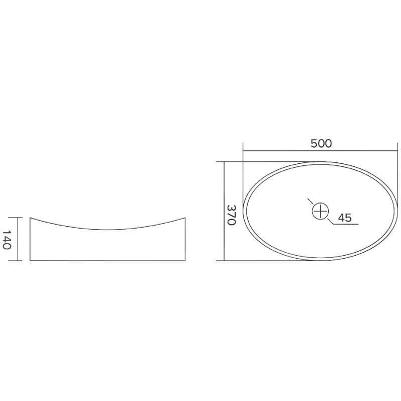 Mexen Kivo Glaswaschbecken zur Aufsatzmontage 50 x 37 cm, grau - 24215066