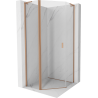 Mexen Mist L fünfeckige Duschkabine zum Schwenken 80 x 80 cm, transparent, gebürstetes Kupfer - 8A8L-080-080-65-00