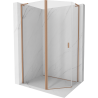 Mexen Mist L fünfeckige asymmetrische Duschkabine 90x80 cm, transparent, gebürstetes Kupfer - 8A8L-090-080-65-00