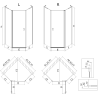 Mexen Mist L Fünfeck-Duschkabine 90 x 90 cm, transparent, gebürstetes Kupfer - 8A8L-090-090-65-00