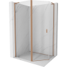 Mexen Mist L asymmetrische fünfeckige Duschkabine schwenkbar 100x90 cm, transparent, gebürstetes Kupfer - 8A8L-100-090-65-00