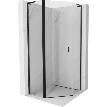 Mexen Mist L Eckduschkabine schwenkbar 80 x 80 cm, transparent, schwarz - 8A8L-080-080-70-00