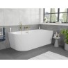 Mexen Silo Freistehende Eckbadewanne rechts geriffelt 150 x 75 cm, weiß, Überlauf gebürstet gold - 52891507500P-55