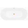 Mexen Silo freistehende Eckbadewanne rechts geriffelt 150 x 75 cm, weiß, Überlauf gebürstetes Kupfer - 52891507500P-65