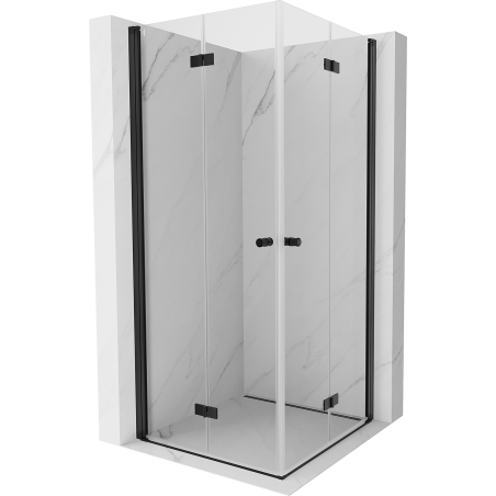 Mexen Mist-F Duo Falttür-Duschkabine 105 x 105 cm, transparent, schwarz - 8A6-105L-105P-70-00