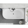 Mexen Silo freistehende Eckbadewanne rechts gerillt 150 x 75 cm, weiß, schwarzer Überlauf - 52891507500P-70