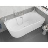 Mexen Silo freistehende Eckbadewanne rechts geriffelt 150 x 75 cm, weiß, Ablauf gebürsteter Nickel - 52891507500P-97