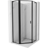 Mexen Mist L fünfeckige Duschkabine, links öffnend, 90 x 90 cm, schwarzer Rahmen, schwarz - 8A8L-090-090-70-70-L