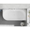 Mexen Silo freistehende Eckbadewanne rechts geriffelt 150 x 75 cm, weiß/schwarz, Überlauf weiß - 52891507575P-20