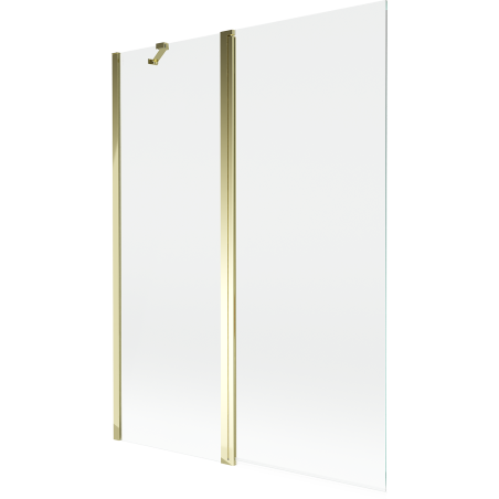 Mexen Mist Duschwand 2-flügelig 130 x 150 cm, transparent, gold - 8A9-130-011-50-00