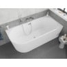 Mexen Silo Freistehende Eckbadewanne rechts geriffelt 170 x 80 cm, weiß, Überlauf chrom - 52891708000P-01