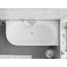 Mexen Silo Freistehende Eckbadewanne rechts geriffelt 170 x 80 cm, weiß, Überlauf chrom - 52891708000P-01