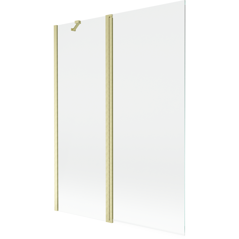 Mexen Mist Duschabtrennung 2-flügelig 130 x 150 cm, transparent, gebürstetes Gold - 8A9-130-011-55-00