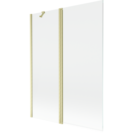 Mexen Mist Duschabtrennung 2-flügelig 130 x 150 cm, transparent, gebürstetes Gold - 8A9-130-011-55-00