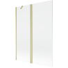Mexen Mist Duschabtrennung 2-flügelig 130 x 150 cm, transparent, gebürstetes Gold - 8A9-130-011-55-00