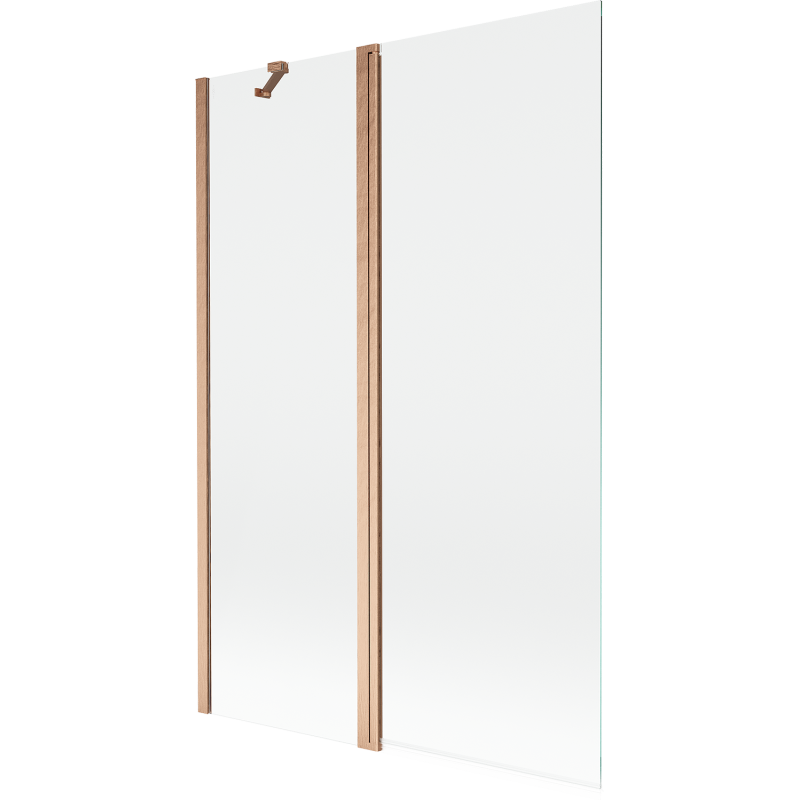 Mexen Mist Duschabtrennung 2-flügelig 120 x 150 cm, transparent, gebürstetes Kupfer - 8A9-120-011-65-00
