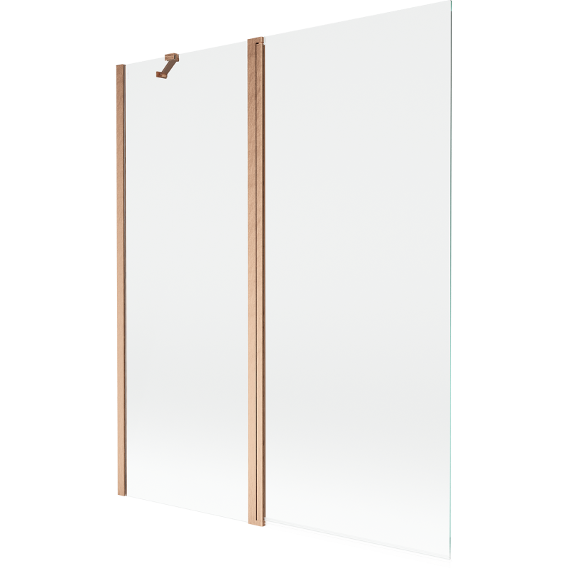 Mexen Mist Duschwand, 2-flügelig 140 x 150 cm, transparent, gebürstetes Kupfer - 8A9-140-011-65-00