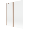Mexen Mist Duschwand, 2-flügelig 140 x 150 cm, transparent, gebürstetes Kupfer - 8A9-140-011-65-00