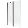 Mexen Mist Duschabtrennung, 2-flügelig, 110 x 150 cm, transparent, schwarz - 8A9-110-011-70-00