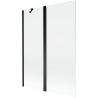 Mexen Mist Duschwand 2-flügelig 130 x 150 cm, transparent, schwarz - 8A9-130-011-70-00