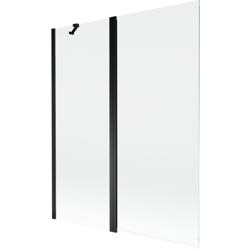 Mexen Mist Duschabtrennung 2-flügelig 140 x 150 cm, transparent, schwarz - 8A9-140-011-70-00