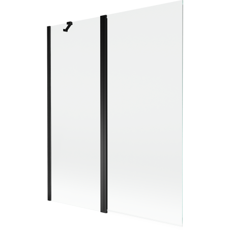 Mexen Mist Duschabtrennung 2-flügelig 140 x 150 cm, transparent, schwarz - 8A9-140-011-70-00