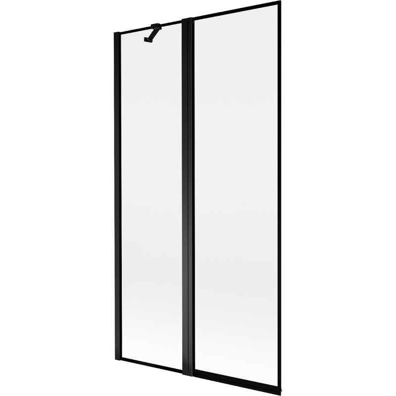 Mexen Mist 2-flügelige Badewannenwand links 100 x 150 cm, schwarzer Rahmen, schwarz - 8A9-100-011-70-70-L