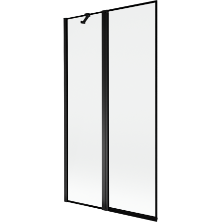Mexen Mist 2-flügelige Badewannenwand links 100 x 150 cm, schwarzer Rahmen, schwarz - 8A9-100-011-70-70-L