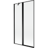 Mexen Mist 2-flügelige Badewannenwand links 100 x 150 cm, schwarzer Rahmen, schwarz - 8A9-100-011-70-70-L